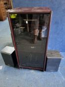 A TECHNICS HI FI WITH CABINET AND SPEAKERS including SU-X820amp and tape player (one tape with no