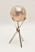 A SILVER PRESENTATION BOWLING JACK TROPHY, engraving reads 'Presented To Mrs. A.C. Ferguson on the