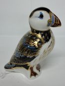 A ROYAL CROWN DERBY PUFFIN PAPERWEIGHT, with gold stopper, height 12cm (1) Condition Report: