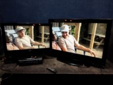 TWO DGM TVs including a 42in (line to screen), a 32in (both PAT pass and working), two remotes and