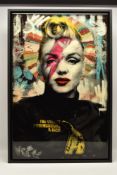 BNS (BIENES - ARGENTINA 1985) 'MARILYN SANE', a defaced portrait of Marylyn Monroe, signed verso,