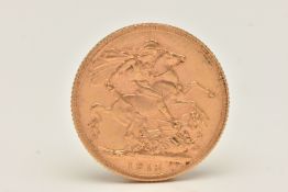 A GEORGE V FULL GOLD SOVEREIGN, dated 1912, approximate diameter 22.0mm, approximate gross weight
