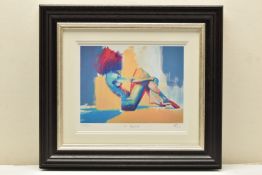 TOBY MULLIGAN (BRITISH 1969) 'IN REPOSE', a signed limited edition print on paper depicting a
