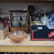 FOUR BOXES OF CERAMICS AND GLASS to inlcude a quantity of Spode 'Italian' teaware comprising cups,