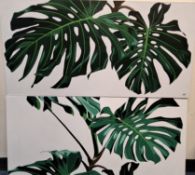 MARK ROBERTS (CONTEMPORARY) TWO BOTANICAL STUDIES, each painting depicts the leaves of a Swiss