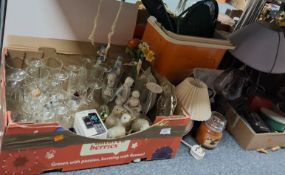 TWO BOXES AND LOOSE MISCELLANEOUS ITEMS, to include a small quantity of fishing related items,