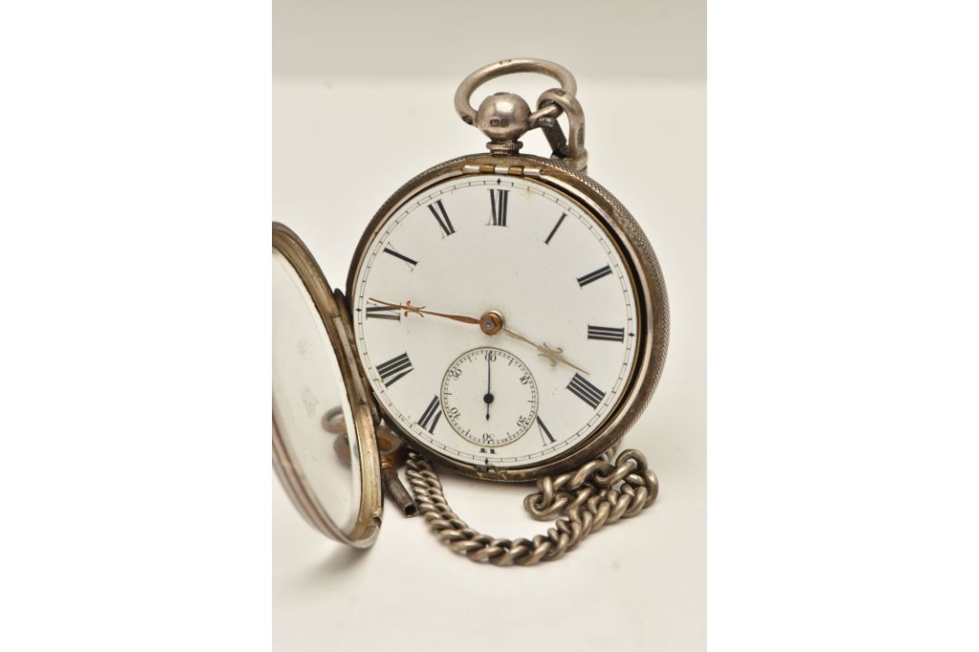 Pocket Watch Rome A MID VICTORIAN SILVER OPEN FACE POCKET WATCH, key wound, round white ...