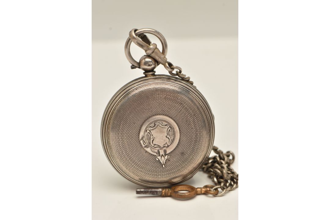 Pocket Watch Rome A MID VICTORIAN SILVER OPEN FACE POCKET WATCH, key wound, round white ...