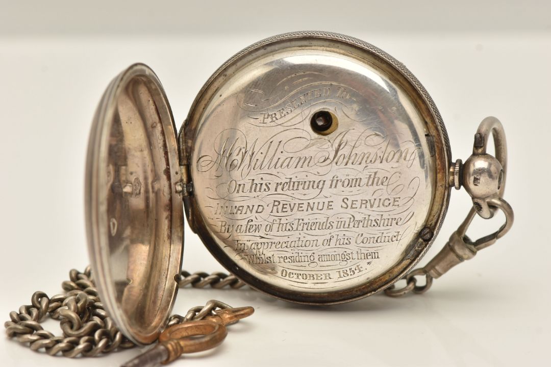 Pocket Watch Rome A MID VICTORIAN SILVER OPEN FACE POCKET WATCH, key wound, round white ...