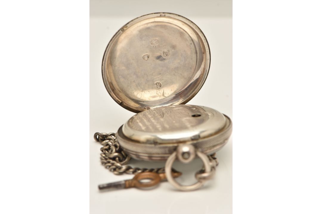 Pocket Watch Rome A MID VICTORIAN SILVER OPEN FACE POCKET WATCH, key wound, round white ...
