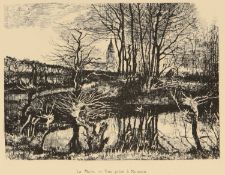 Vincent van Gogh - 1911 - First Edition - 'THE POND AT THE VICARAGE GARDEN AT NUENEN WITH A KINGFISH