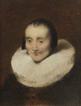 Follower of Rembrandt Harmensz. van Rijn,  Dutch 1606-1669-  Portrait of Margaretha de Geer, Wif...