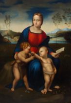 After Raphaello Sanzio da Urbino, called Raphael,  Italian 1483-1520-  Madonna of the Goldfinch;...
