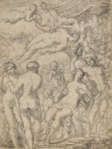 Giuseppe Diamantini,  Italian 1621-1705-  Allegory with mythological figures;  etching on laid ...