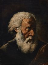 Follower of Jusepe de Ribera, called Lo Spagnoletto,  Spanish 1591-1652-  Head of a bearded old ...