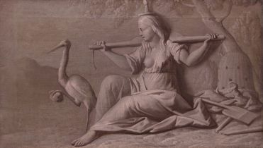 Follower of Jacob de Wit,  Dutch 1695-1754-  A trompe-l'oeil bas-relief featuring an allegorical...