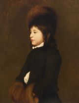 After Jacob van Oost the Elder,  Flemish 1603-1671-  Portrait of a boy aged 11;  oil on canvas,...