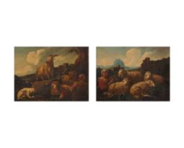 Attributed to Philipp Peter Roos, called Rosa da Tivoli,  German 1655-1706-  A pair of landscape...