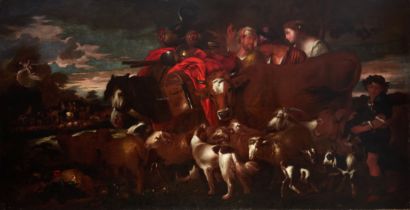 Giovanni Benedetto Castiglione, called Il Grechetto,  Italian 1609-1664-  Abraham's Journey into...