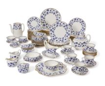 A Spode 'Blue Colonel' pattern dinner, tea and coffee service, 20th century, red and black printe...