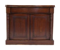A Victorian mahogany chiffonier, last quarter 19th century, with single frieze drawer, above two ...