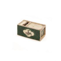 A Chinese famille verte biscuit inkstone Qing dynasty, Kangxi period Of rectangular section, th...