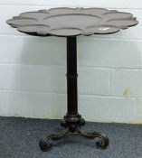A 19th century mahogany pedestal serving/oyster table, possibly Irish. 90.