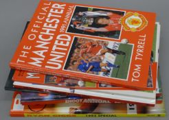 A quantity of football albums including Manchester United.