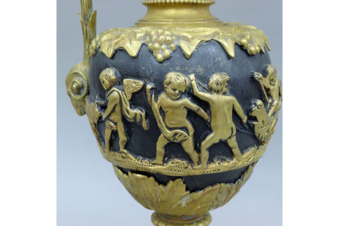 A bronze lamp formed as a ewer. 79 cm high. - Image 6 of 7