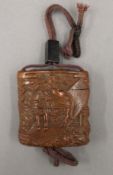 A Japanese carved wooden inro. 5 cm high.
