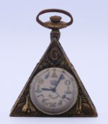 A Masonic type pocket watch. 6 cm high.