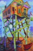 TERRANCE OSBORNE (Contemporary) American, Hurricane Solution II, print, framed and glazed.