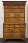 An 18th century walnut chest on chest. 103 cm wide x 180 cm high.