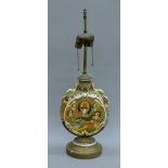 A satsuma vase fitted as a table lamp. 67 cm high.