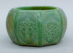 A Chinese carved hardstone bowl. 12 cm diameter.