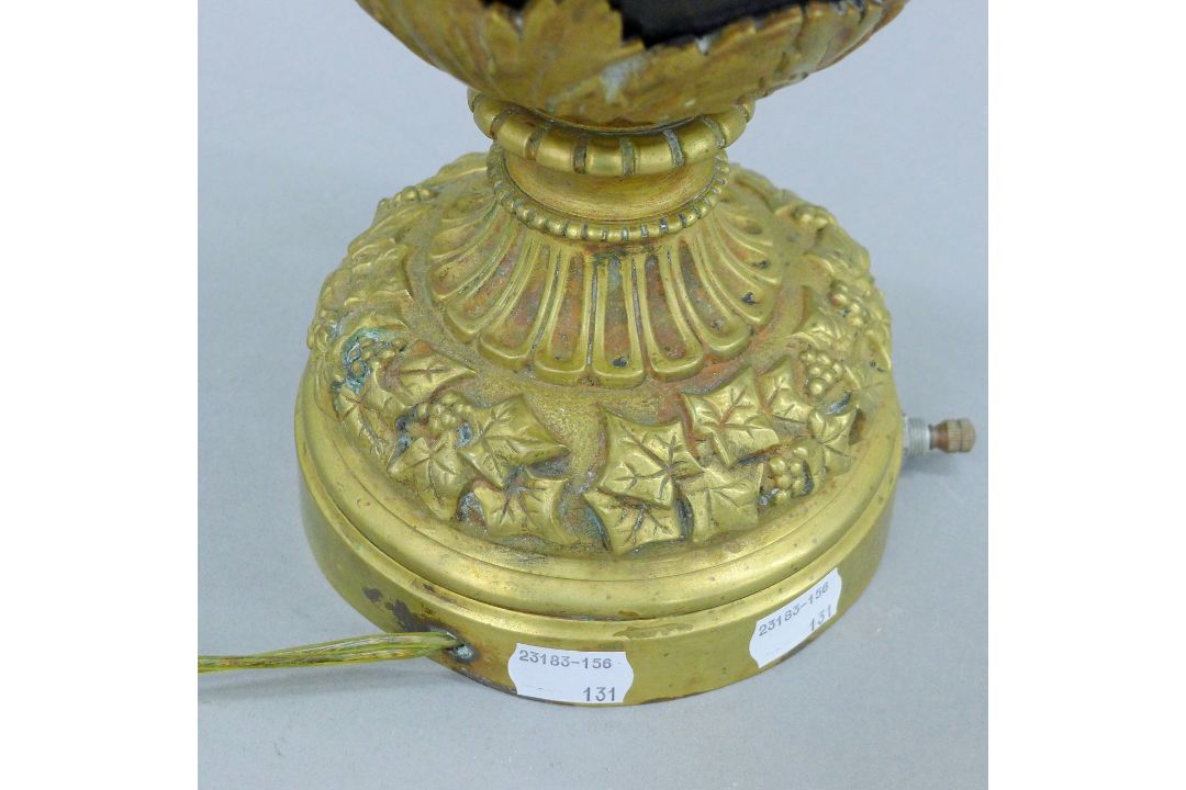 A bronze lamp formed as a ewer. 79 cm high. - Image 5 of 7