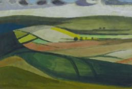 DAVID GOMMON, 'Dorset 71', gouache, signed, framed and glazed. 37 x 55 cm.