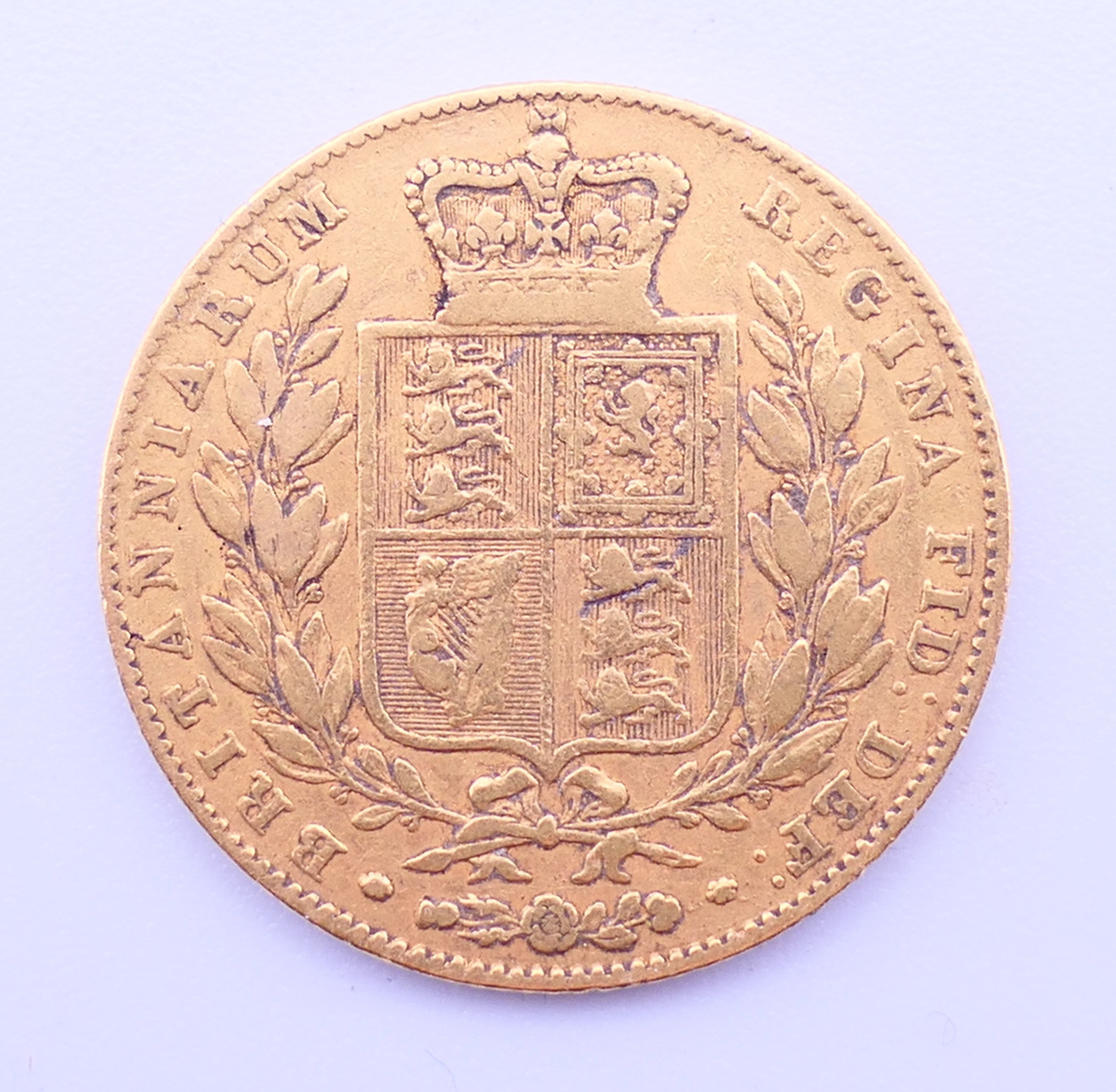 An 1842 gold sovereign. - Image 2 of 3