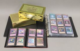 A large collection of Yu-Gi-Oh! cards.