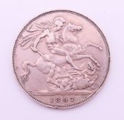 A Victorian 1897 silver crown.
