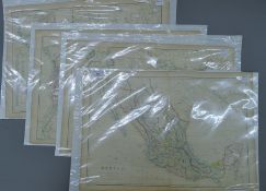 Four large circa 1860 coloured maps of 'Canada West and part of Canada East',