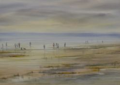 TONY BRUMMELL SMITH, 'North-East Coast Beach Scene', watercolour, signed, framed and glazed.