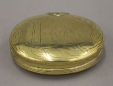An 18th/19th century brass snuff box. 9.5 cm wide.