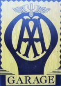 A tin 'AA' sign. 50 x 70 cm.