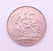 A Victorian 1895 silver crown.