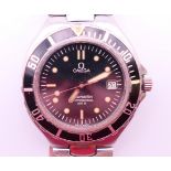A boxed Omega Seamaster Professional 200M wristwatch. 4 cm wide including crown.