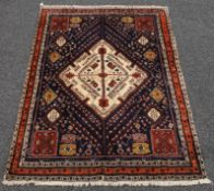 A Persian handmade Kashkuli rug. 189 x 136 cm.