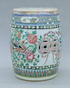 A Chinese porcelain barrel seat. 48 cm high.