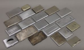 A collection of vintage cigarette cases. The largest 14 cm wide.