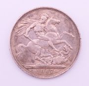 A Victorian 1887 silver crown.